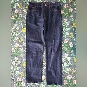 Madewell | The Longline Straight Jean | Rinse Wash - Rigid | Size 28